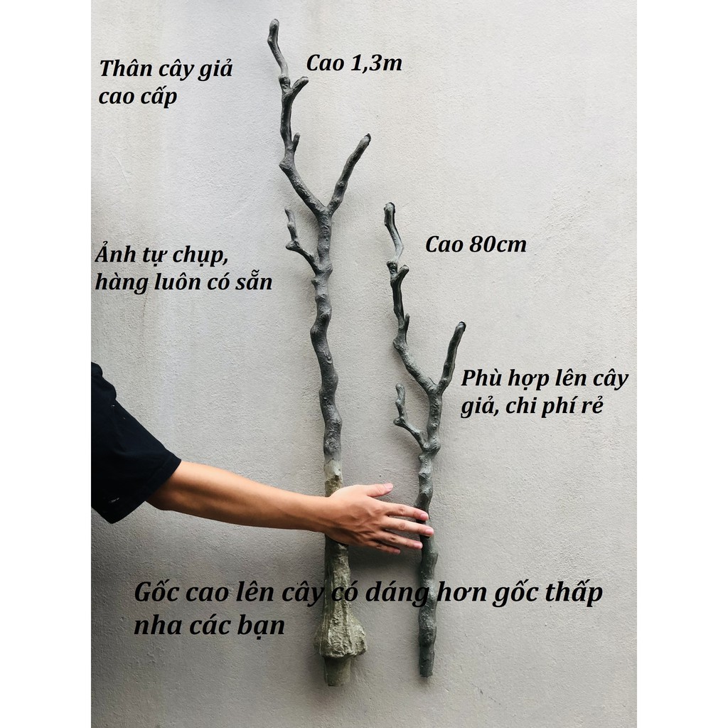 Thân cây giả Sz 1,2m làm cây decor, loại 1 lõi thép sẵn số lượng lớn_Hoàn hoa lụa