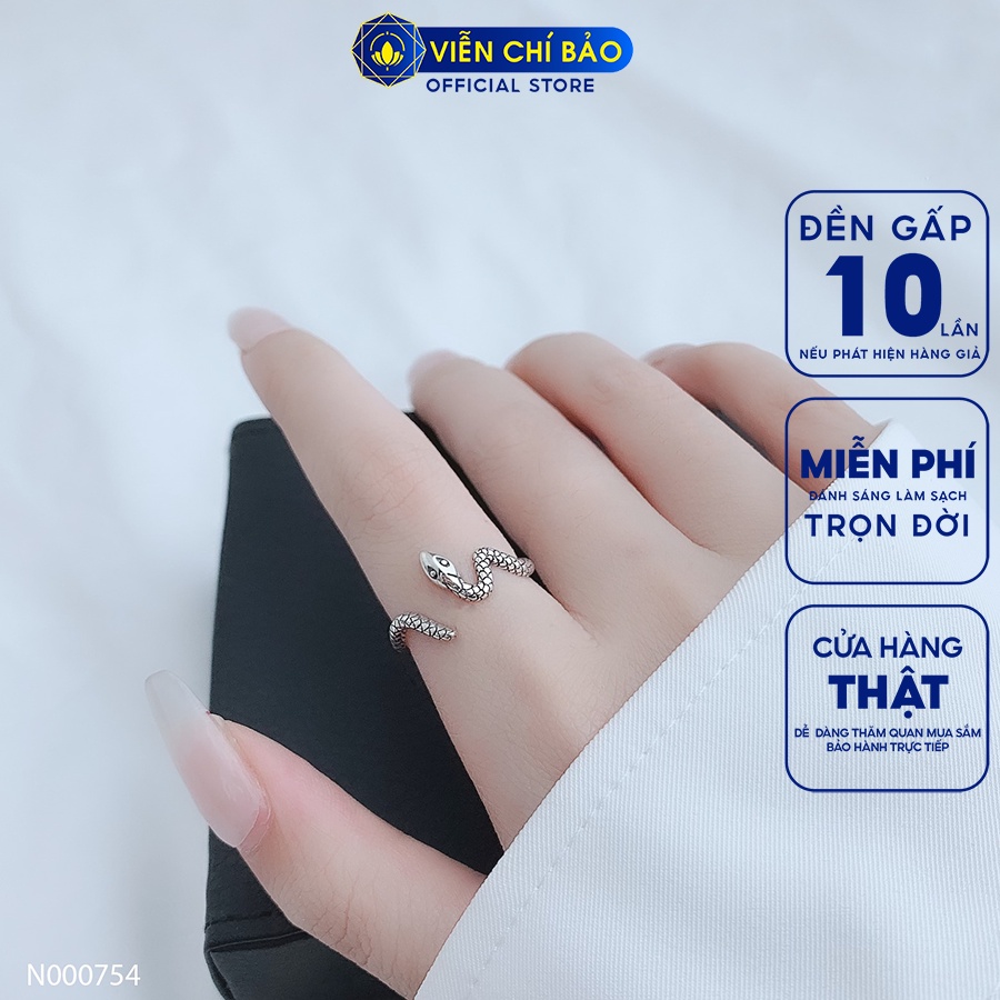 Nhẫn bạc nữ mãng xà bạc thái bản nhỏ chất liệu bạc 925 thời trang phụ kiện trang sức Viễn Chí Bảo N000754