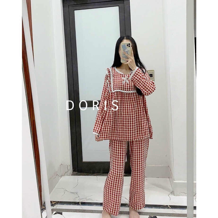 Bộ Sau Sinh Ở Cữ Chất Đũi Hàn FreeSize Có Khoá Kéo Cho Bé Ti