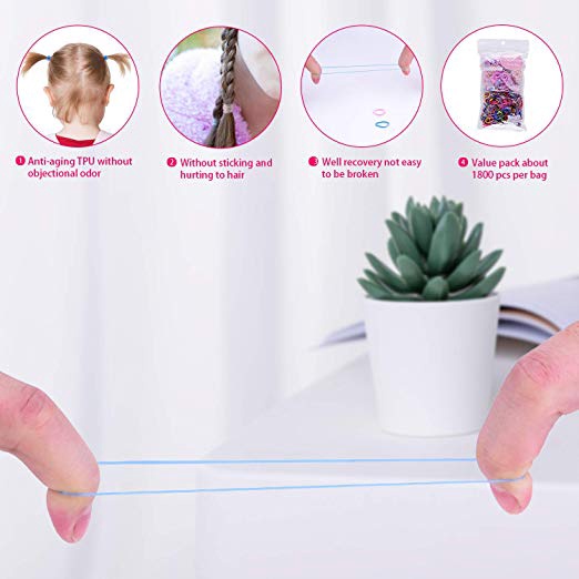Set 1000 Dây Cột Tóc Co Giãn Nhiều Màu Sắc Dùng Một Lần Cho Bé Gái