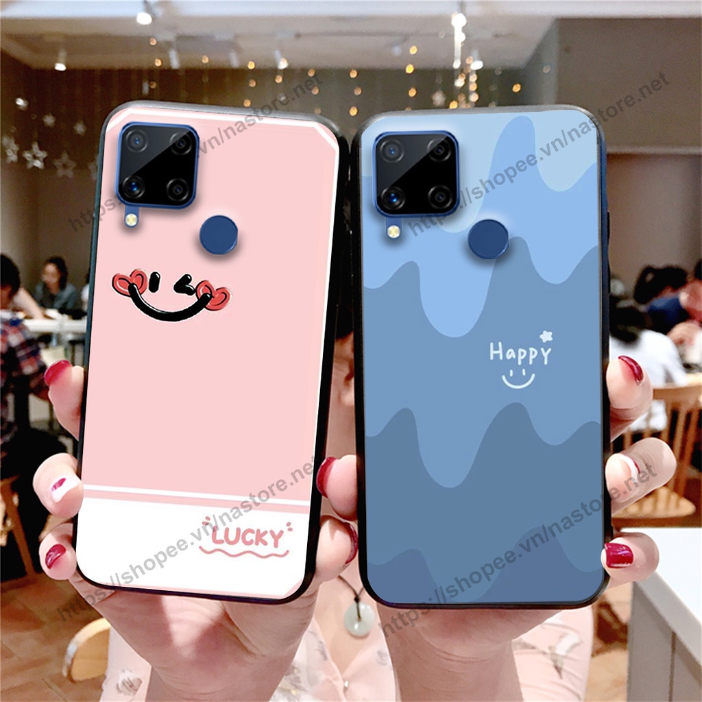 Ốp lưng Realme C12 / Realme C15 / Realme C17 / Realme 7I mặt cười, họa tiết caro đơn giản đẹp cute