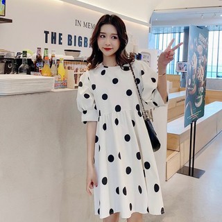 Đầm váy freesize babydoll bi đen