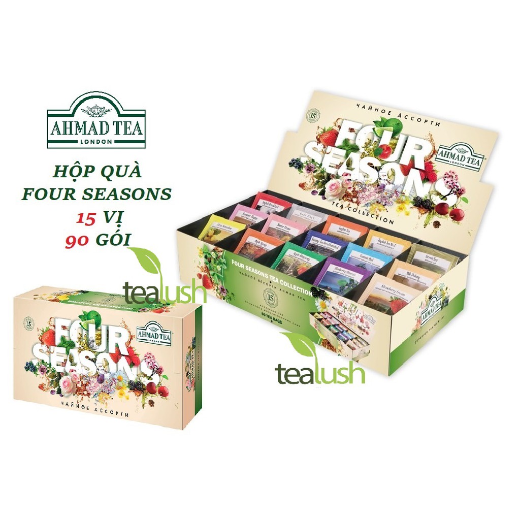 HỘP QUÀ - HỘP TRÀ AHMAD TEA FOUR SEASONS 15 VỊ, 90 GÓI