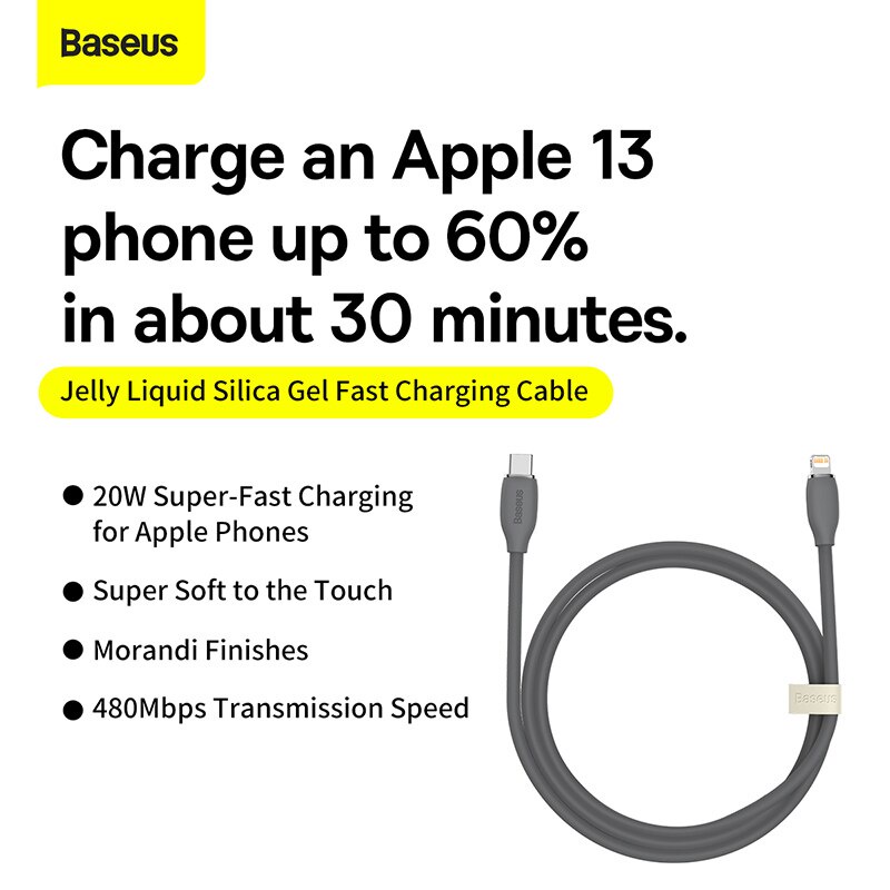 Cáp sạc nhanh Baseus Jelly Liquid Silica Gel Fast Charging Data Cable C to L 20W