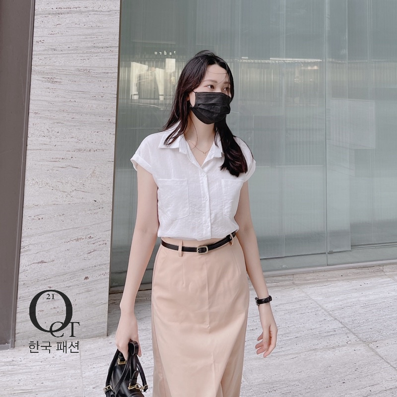 Chân váy xuông chất liệu thô mềm - dáng basic phong cách ulzzang Hàn Quốc