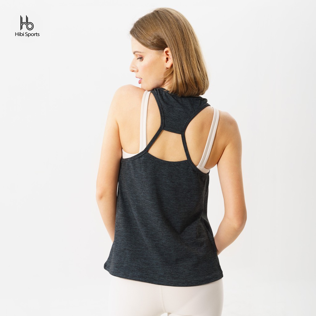 Áo tanktop tập yoga mặc ngoài kiểu ba lỗ khoét lưng Hibi Sports TA706