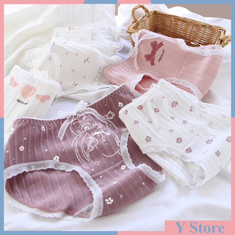 Quần Lót Nữ Cotton Chất Đẹp Nơ Trắng Pink Lady