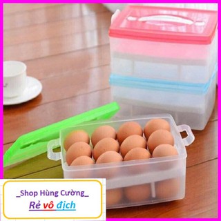 Hộp đựng Trứng 2 tầng 24 ô có quai xách Nhựa ABS cao cấp