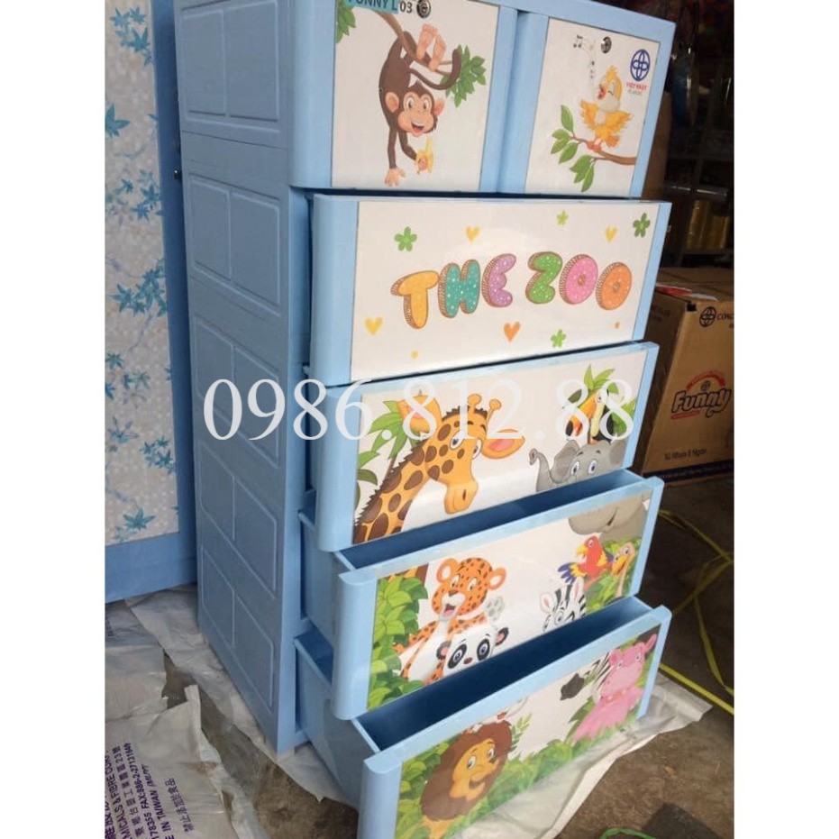 [Chỉ ship HN] Tủ nhựa Funny Việt Nhật  5 tầng 6 ngăn kt 130*70*48 đựng quần áo người lớn/ trẻ em FreeShip nếu inbox