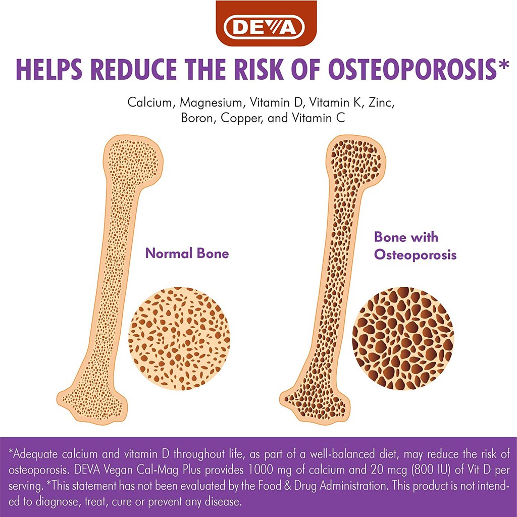 Deva Vegan Cal-Mag Plus - Bổ Sung Canxi & Magiê Thuần Chay