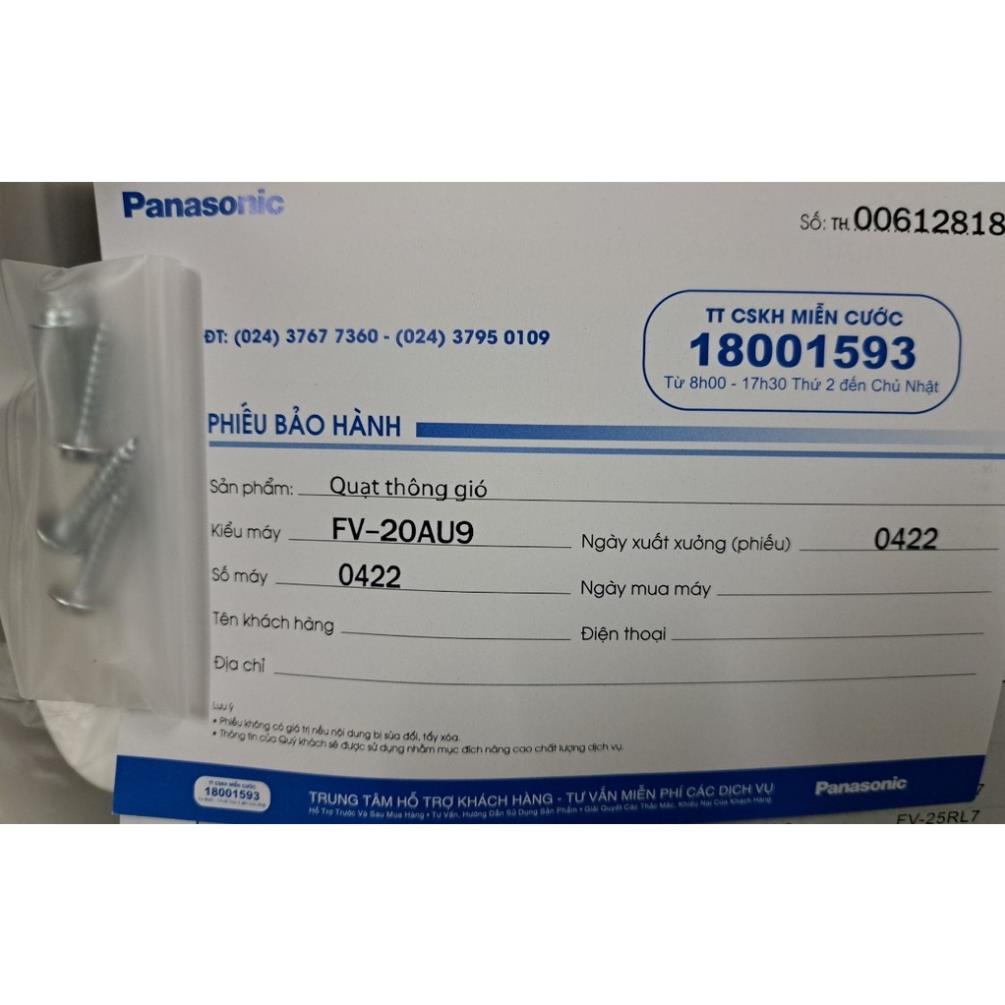 [PANASONIC |FV-20AU9 ] Quạt hút gắn tường Panasonic FV-20AU9