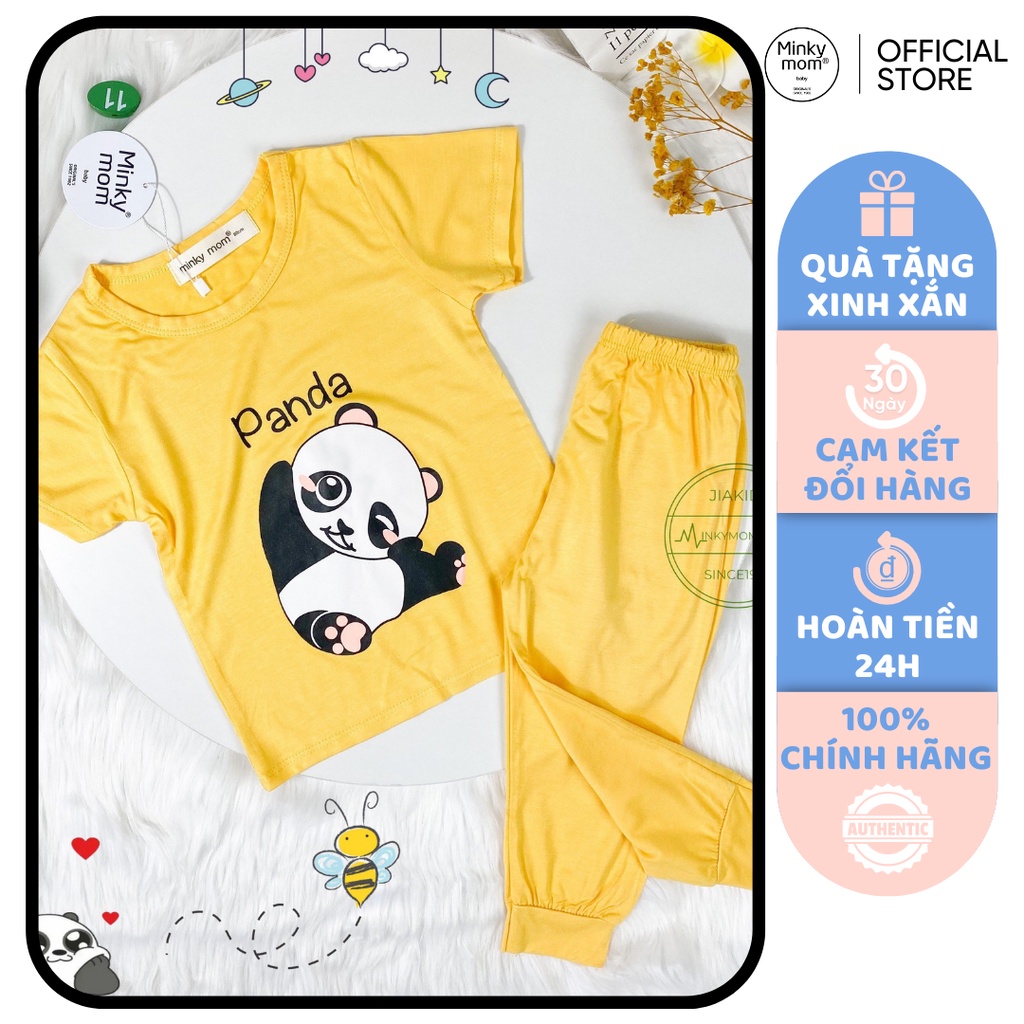 [SZ ĐẠI] Bộ Quần Áo Bé Gái, Bé Trai Minky Mom Vải Thun Lạnh Gấu Panda, Bộ Dài Tay Cho Bé Mặc Nhà Thu Đông MKMTD2207