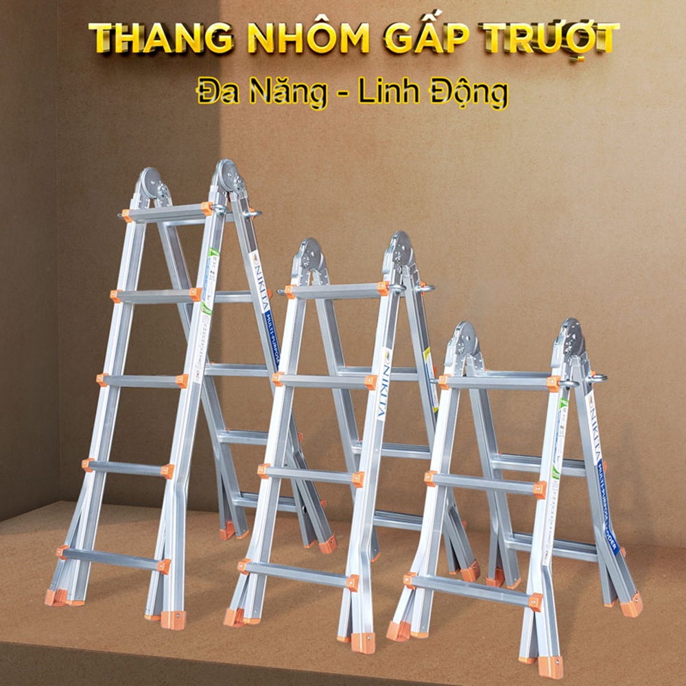 Thang nhôm trượt đa năng, Nhiều tư thế sử dụng, Hợp kim nhôm bền bỉ - Hàng chính hãng NIKITA AM - 2023