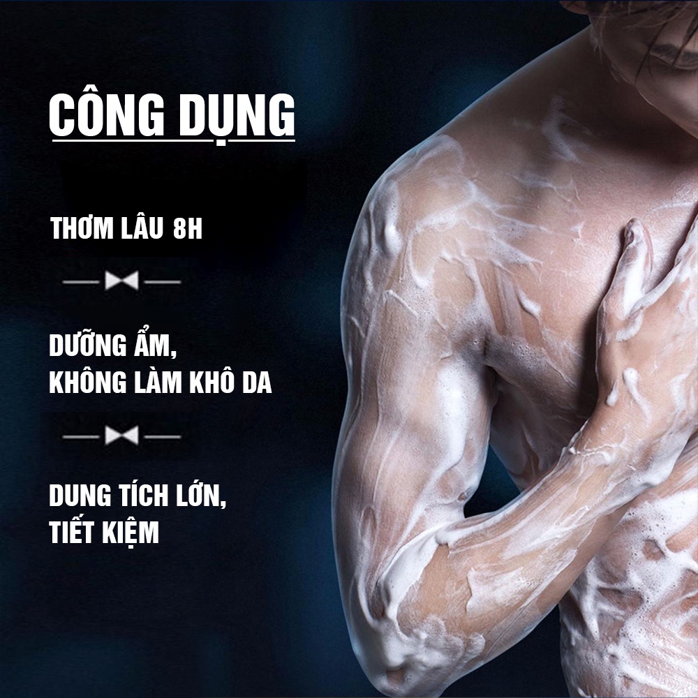 Sữa Tắm Nam Thơm Lâu BLUEMAN, Hương Nước Hoa Đầy Nam Tính Lưu Hương Đến 8H - 500ml