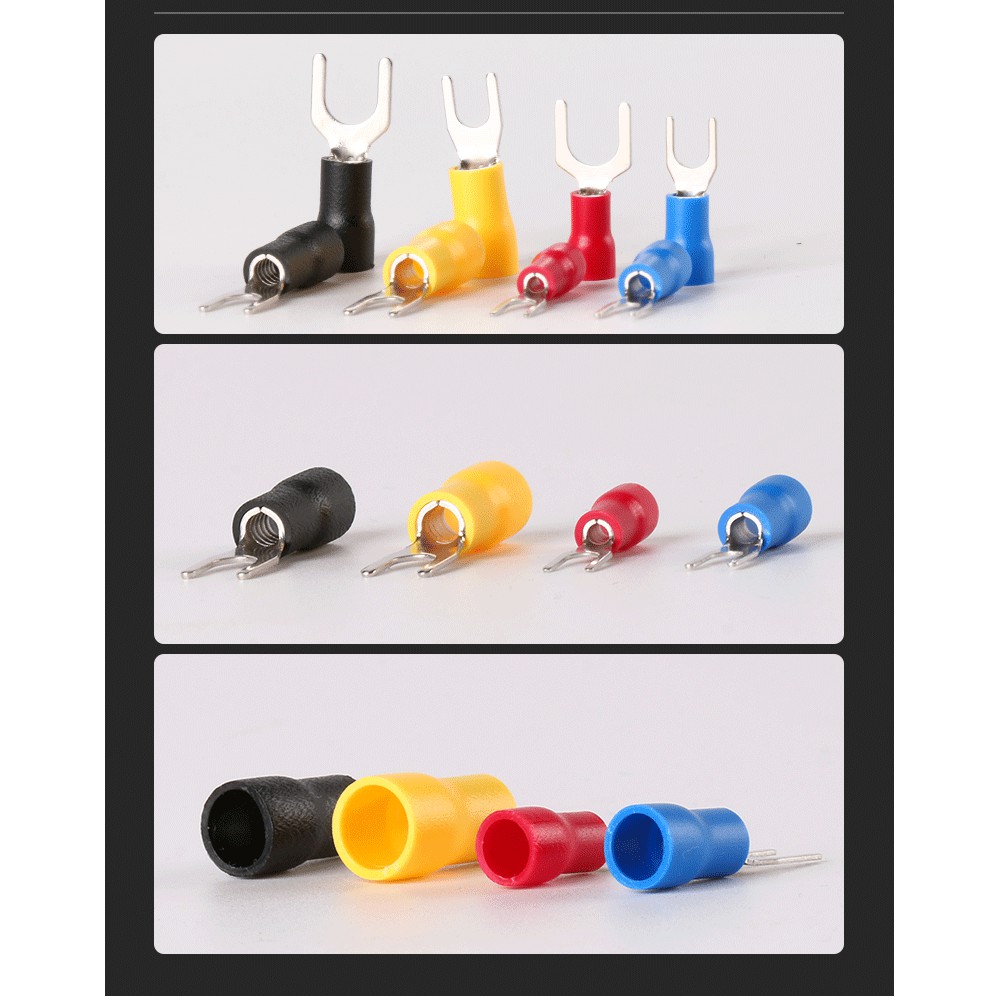 1.000 cái Đầu cốt Y bọc nhựa SV1.25 và SV2 Đầu cốt chẻ bọc nhựa đầu cos y bọc nhựa