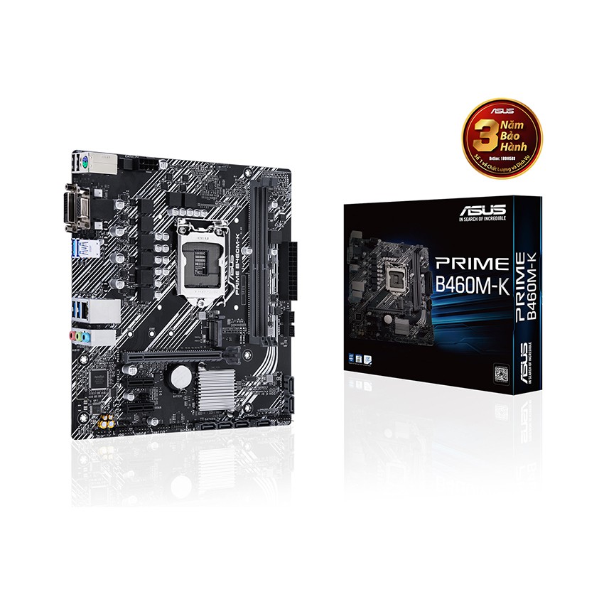 Mainboard ASUS PRIME B460M-K (Intel B460, Socket 1200, m-ATX, 2 khe Ram DDR4)