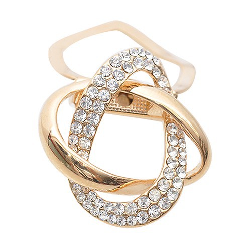 Trâm Cài Khăn Choàng Lụa Đính Đá Pha Lê Mạ Vàng Sáng Bóng