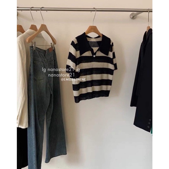 Áo polo kẻ nhiều màu Nana21 Nana21store
