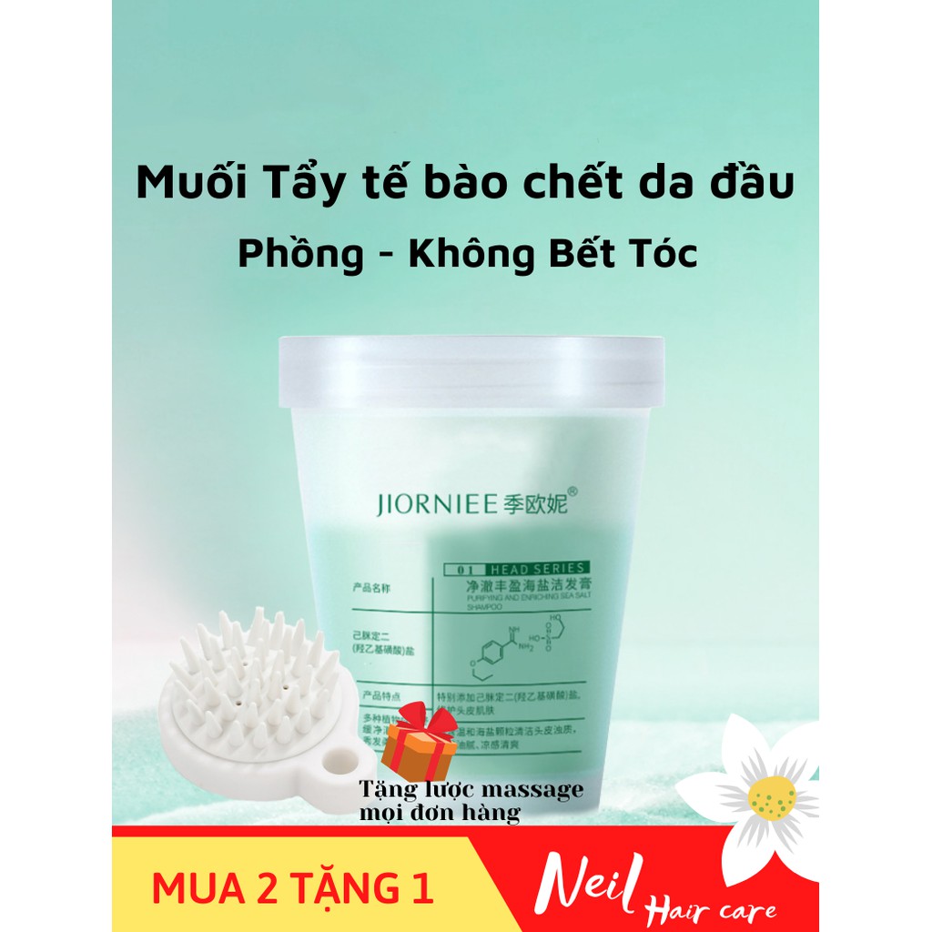 [Hàng Hiệu - Sẵn] Muối tẩy tế bào chết DA ĐẦU hũ 250ml - Sạch, phồng và không BẾT TÓC