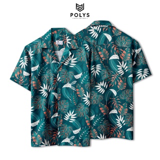 Áo sơ mi nam POLYS áo sơ mi tay ngắn họa tiết Tropical Leaves