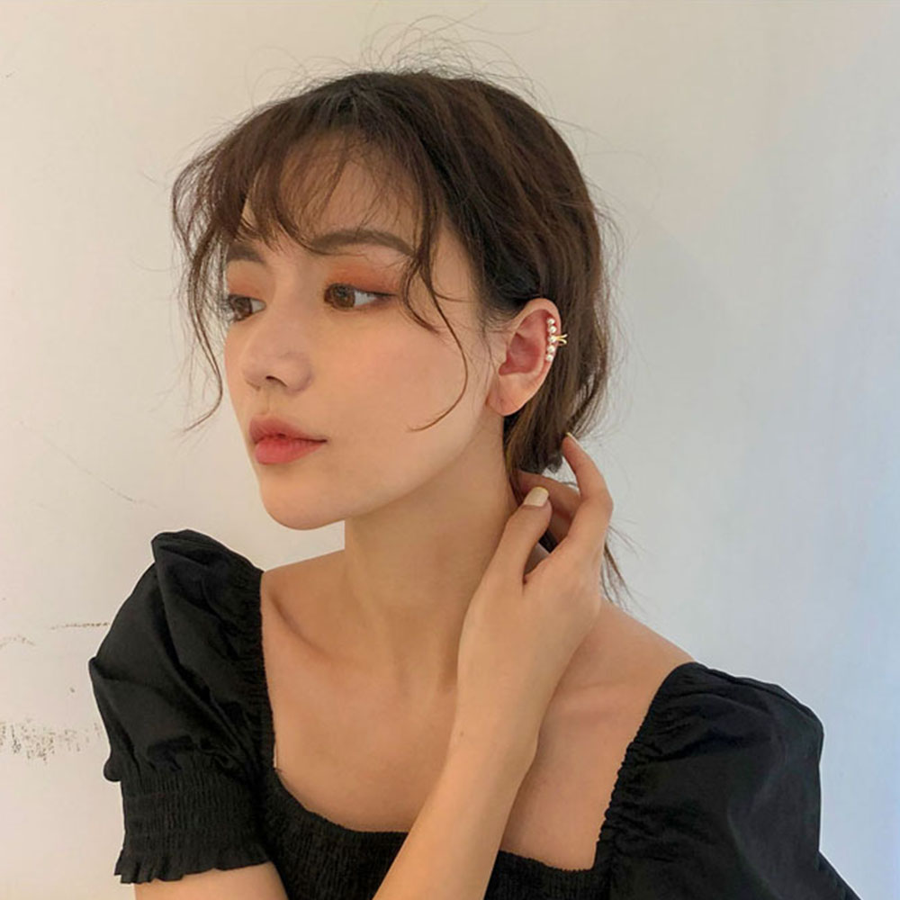 Khuyên vành tai đính ngọc trai thời trang cho nữ