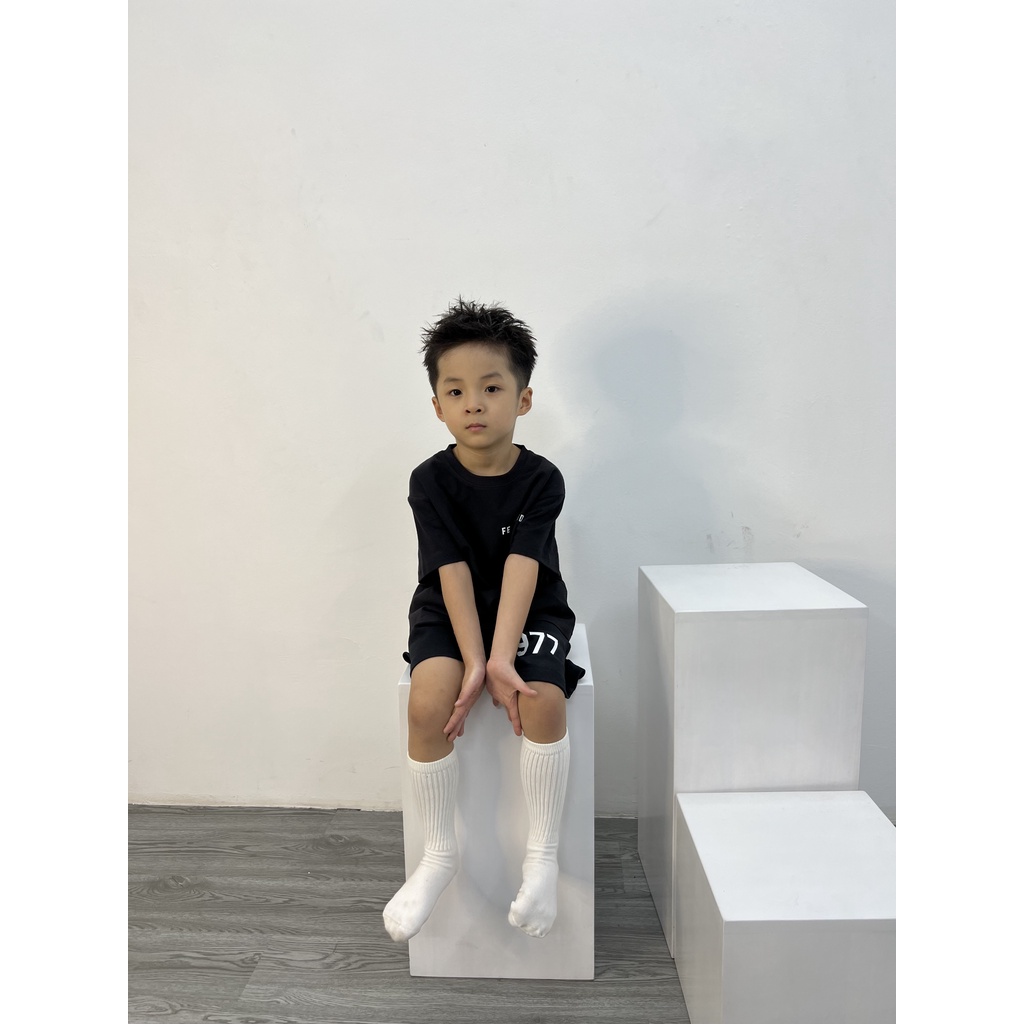 Set FOG 1977 Đen ngắn tay dành cho bé chất cotton thoáng mát SETTH01