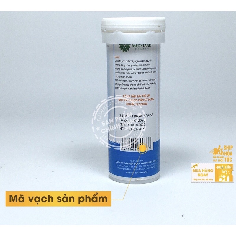 Viên sủi bù nước và chất điện giải  oresol Medstand