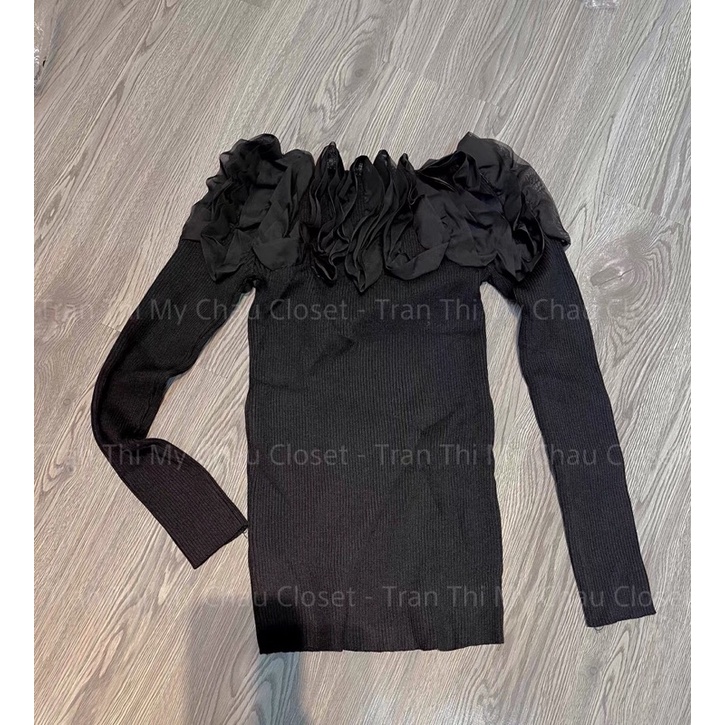 Áo len tăm trễ vai tiểu thư