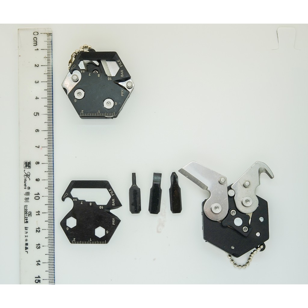 EDC móc khóa lục giác đa chức năng, tiện lợi sửa chữa, mang theo dã ngoại, du lịch