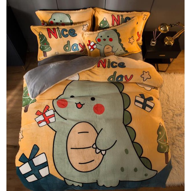 Bộ chăn ga gối nỉ nhung tuyết mịn cao cấp 5D | BigBuy360 - bigbuy360.vn