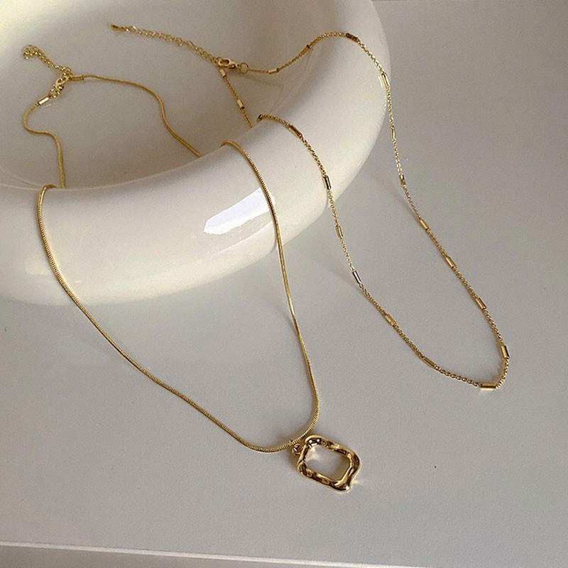 Fashion simple square pendant necklace temperament necklace