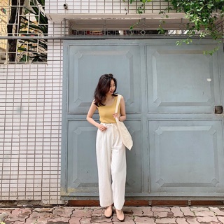 Quần lanh đũi trắng