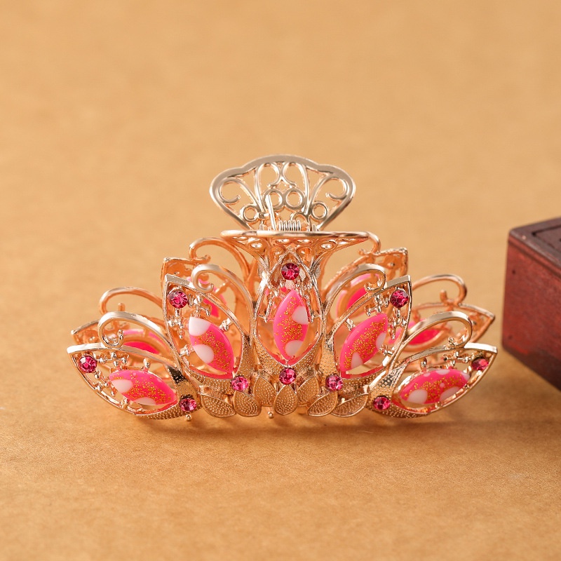 Kẹp Tóc Hình Hoa Đính Kim Cương Pha Lê Tinh Tế