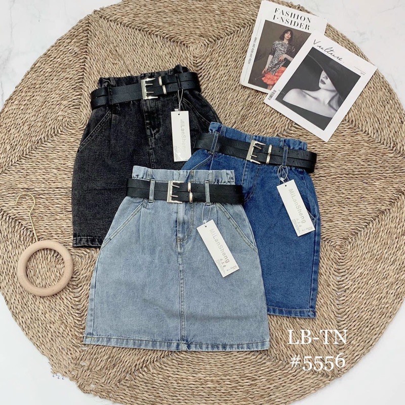 Chân váy jean kèm đai siu hot | BigBuy360 - bigbuy360.vn