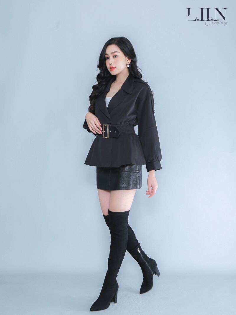 Áo vest nữ cao cấp LIIN CLOTHING màu đen, kiểu dáng Hàn Quốc, thanh lịch, sang trọng, hiện đại V5241 | BigBuy360 - bigbuy360.vn