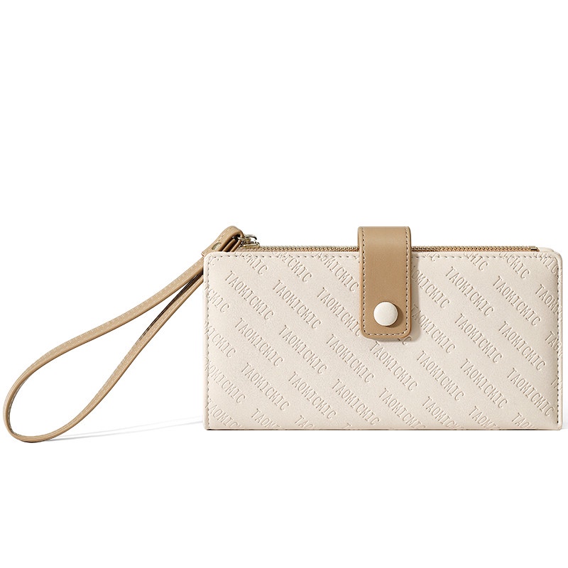 Ví dài cầm tay PIERRE LOUES có khóa kéo nhiều ngăn đựng thẻ tiện dụng thời trang cho nữ