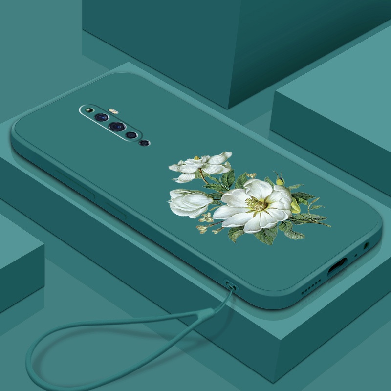Ốp Điện Thoại Silicone Mềm Hình Hoa Nhài Có Viền Bảo Vệ Camera Cho OPPO reno2 f reno 2 reno 3 reno3 pro