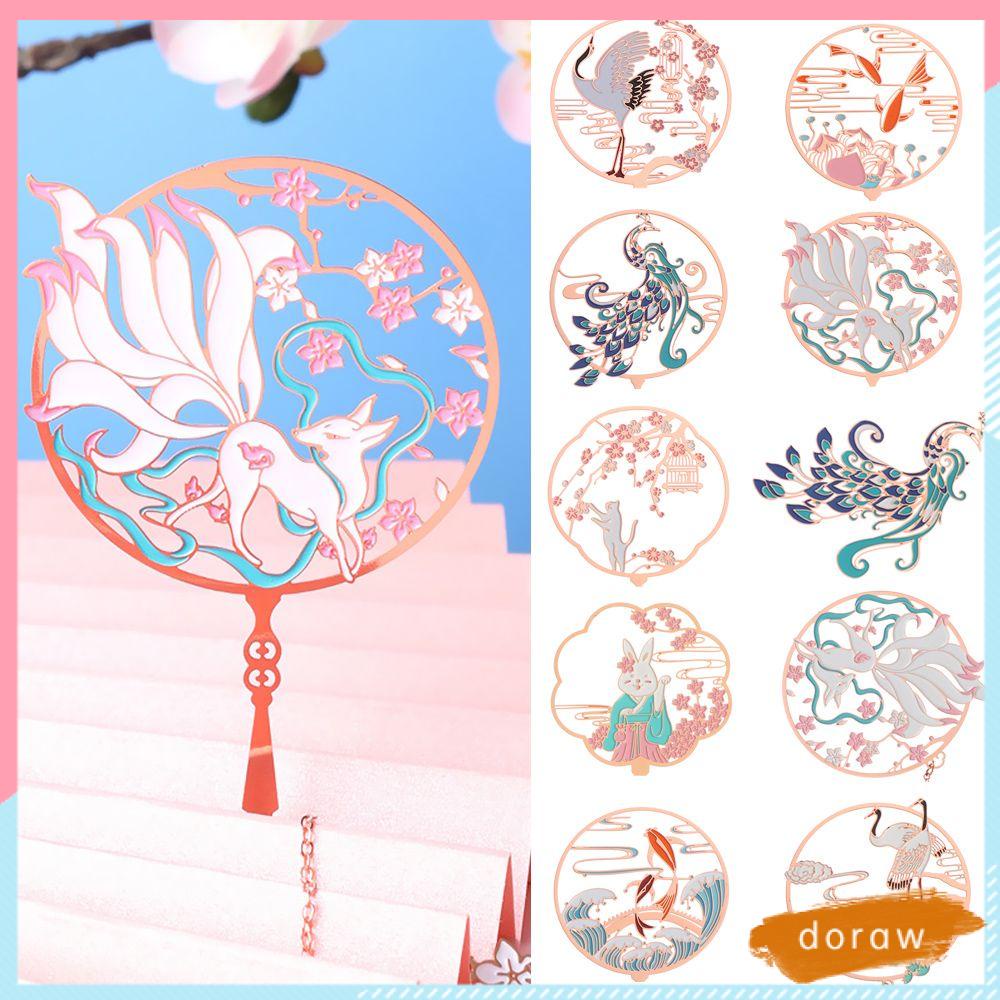 Doraw Đánh Dấu Trang Sách Bằng Đồng Thau Mặt Dây Chuyền Hình Chim Công Tua Rua Phong Cách Trung Hoa