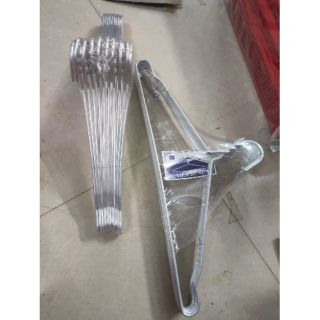 sét 10 móc nhôm size 43 dày nặng 500g treo quần áo người lớn