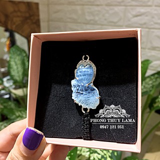 vòng tay hồ ly bọc bạc tết dây