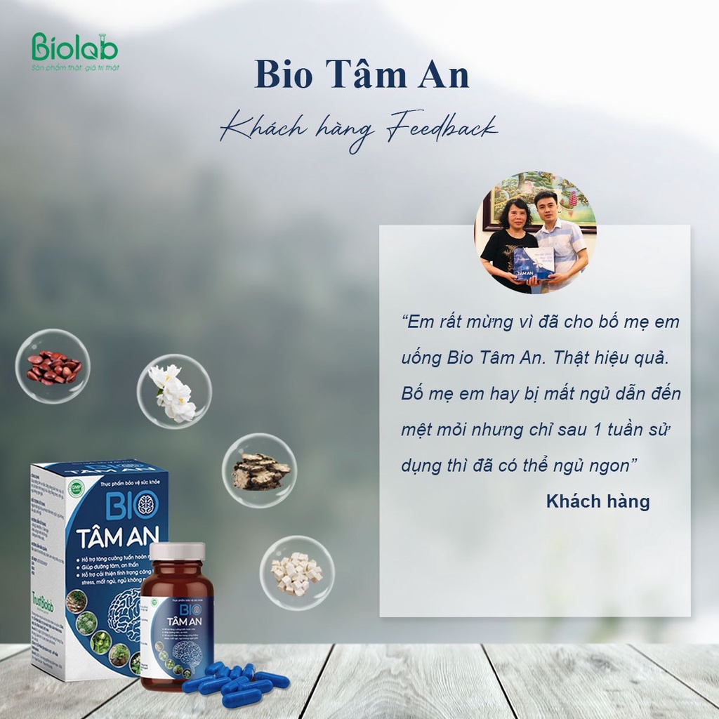 Bio Tâm An - Cải thiện tình trạng mất ngủ, giảm căng thẳng, stress, đau đầu - DƯỢC BIOLAB