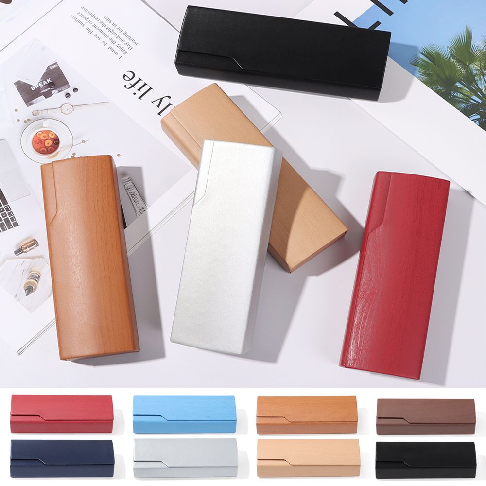 Hộp đựng mắt kính hình chữ nhật họa tiết vân gỗ chống thấm nước