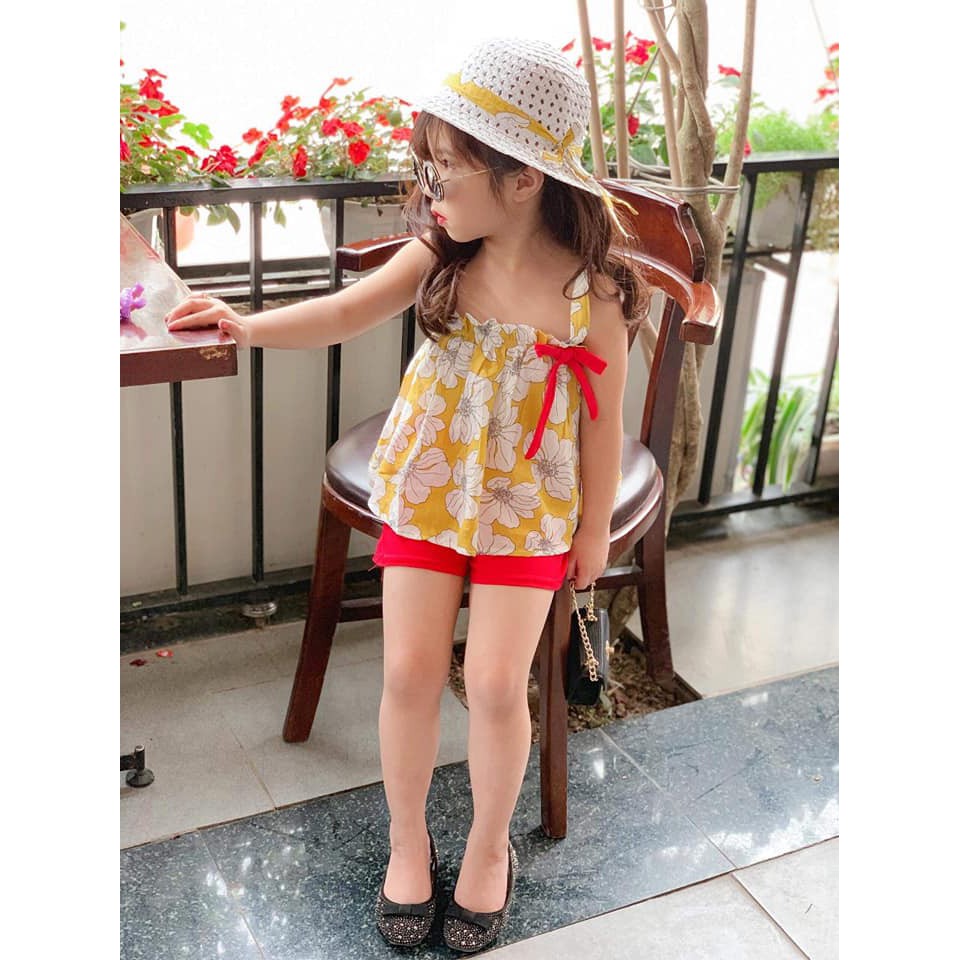 Bộ 2 dây tơ đũi TẶNG MŨ siêu đáng yêu cho bé gái - BTM