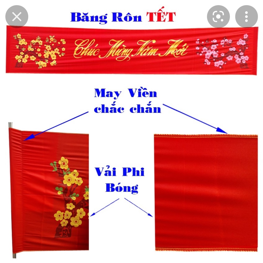 Băng rôn treo Chúc Mừng Năm Mới 2024 kích thước 0,75 x 3m/4m/5m/6m bang ron chuc mung nam moi