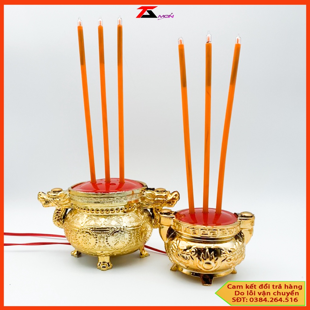 BỘ LƯ HƯƠNG NHANG ĐIỆN ĐIỆN TỬ, LƯ HƯƠNG, NHANG ĐIỆN DÙNG TRONG NHÀ THỜ CÚNG THAY THẾ NHANG THƯỜNG