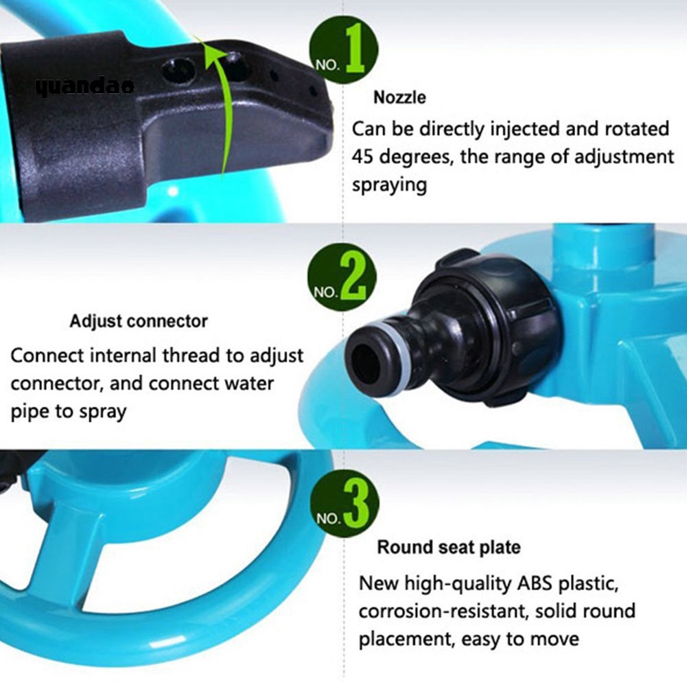 Ống phun tưới nước tự động xoay 360 độ với lực nước 3600 mét vuông cho khu vườn