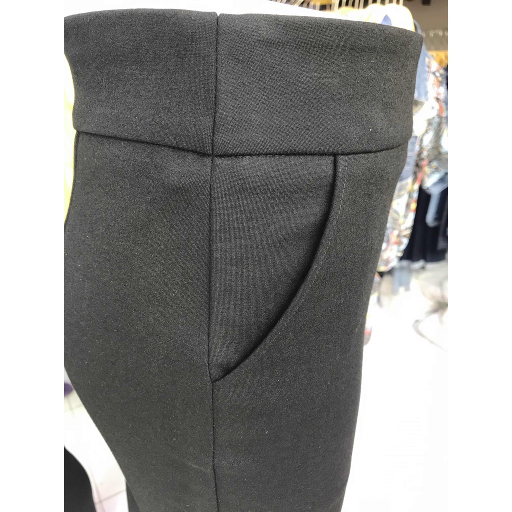 [GIÁ CỰC SỐC CHỈ HÔM NAY] Chân váy nữ công sở dáng bút chì xẻ sau vải thun có túi 2 bên màu đen CVTD002 | BigBuy360 - bigbuy360.vn