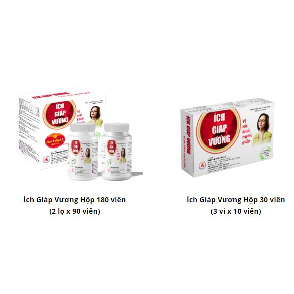 [CHÍNH HÃNG ] Ích giáp vương - Hộp 2 lọ x 90 viên tặng thêm 1 hộp 30 viên - phòng bệnh tuyến giáp từ thảo dược