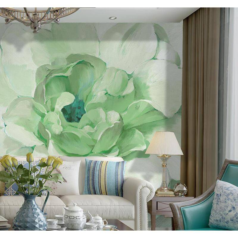 Giấy Dán Tường Họa Tiết Hoa Mẫu Đơn Vẽ Tay Trang Trí Nội Thất