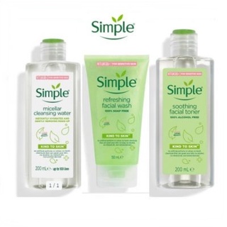 [COMBO SIMPLE] Bộ 3 Nước Tẩy Trang, Sữa Rửa Mặt, Toner Simple (Hàng chính hãng)